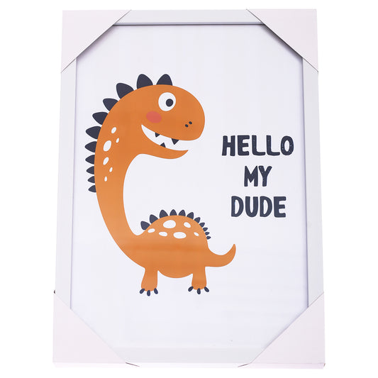 Hello my dude - Frame Wall Art White - Habitt