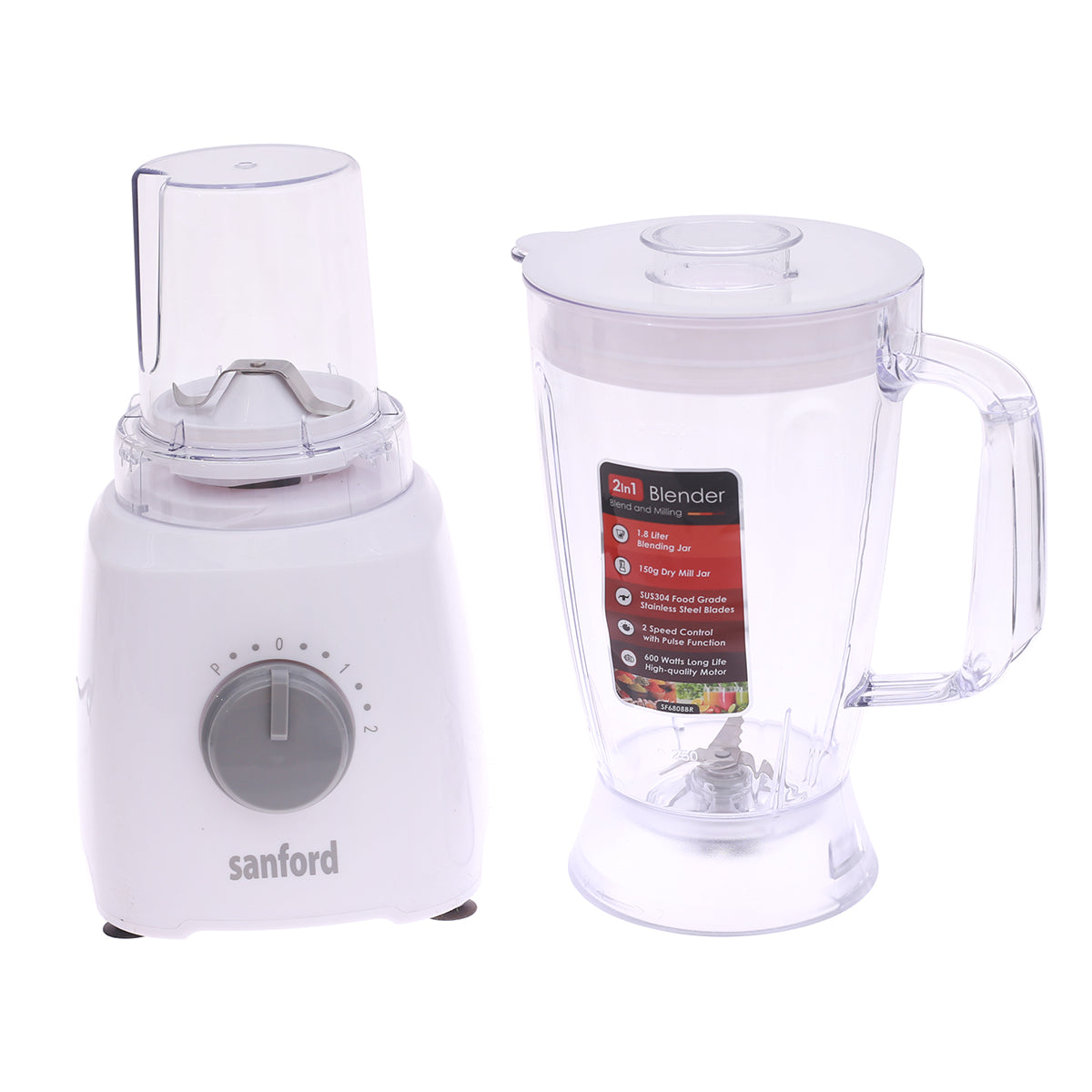 SANFORD BLENDER 2IN1 PLASTIC SF6808BR