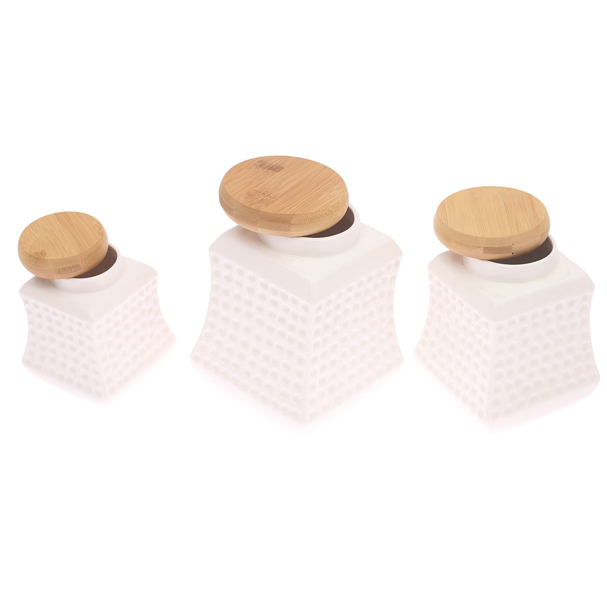3 Pcs Jar set-Wood lid 4325