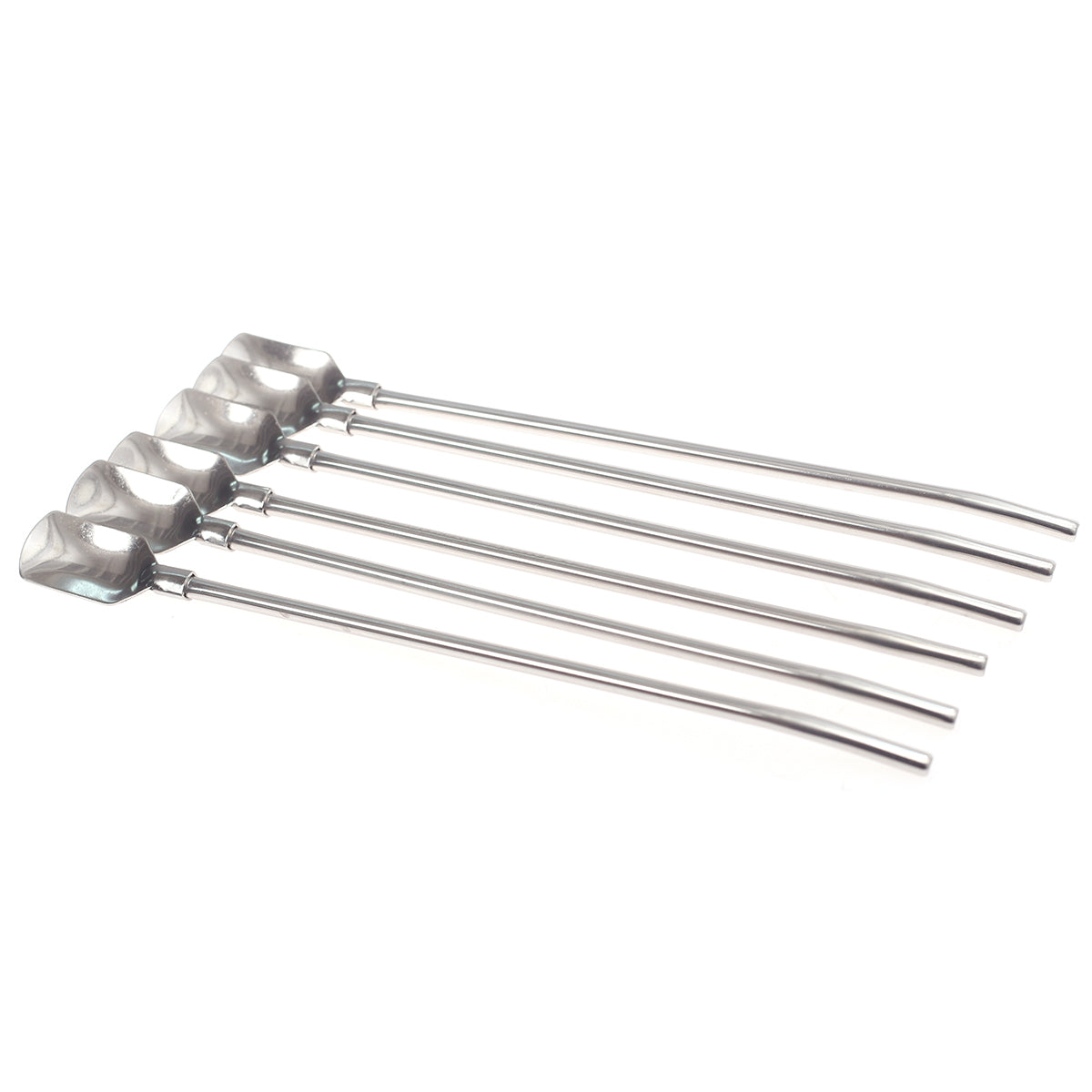 2 IN 1 STAINLESS STEEL STRAW 6PCS 101758