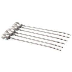 2 IN 1 STAINLESS STEEL STRAW 6PCS 101758