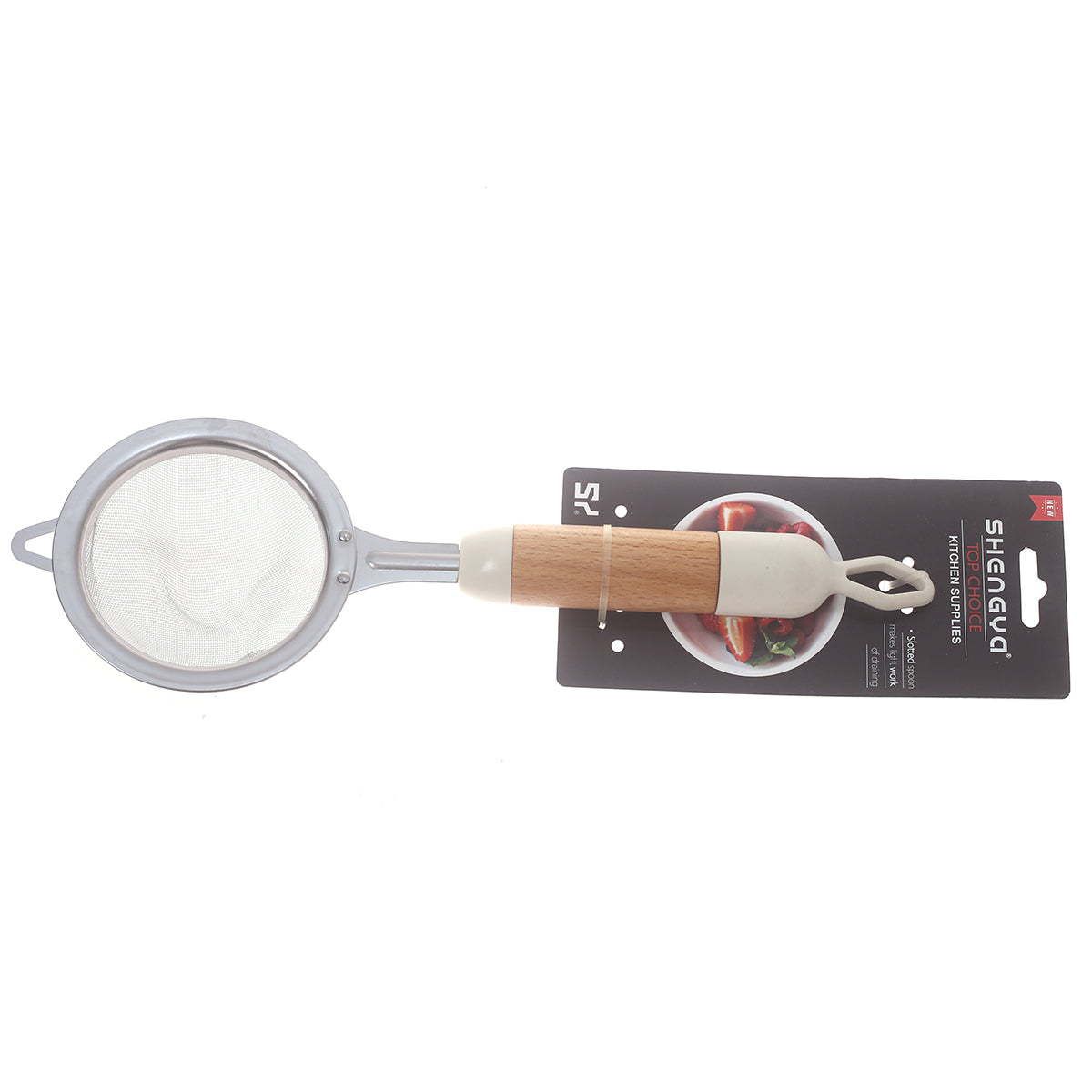 SHENGYA WOOD HANDLE TEA STRAINER 101901