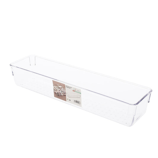 Long Multipurpose Organizer Tray – Clear Plastic Storage for Drawers & Countertops