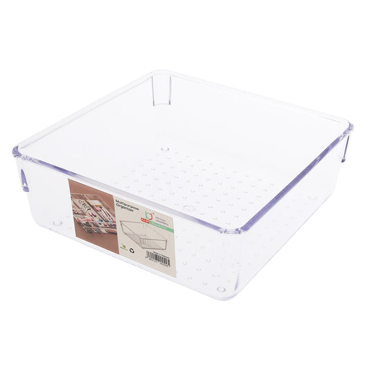 Square Multipurpose Organizer Box – Clear Plastic Storage for Home & Office