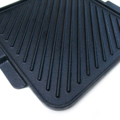 Cast Iron Single Burner Reversible Grill Griddle 10.5 Inches Square SBRGG, Pre-Seasoned, Krucible Kitchen