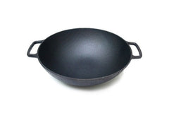 Cast Iron Wok 14 Inches (36 CM), Pre-Seasoned, Krucible Kitchen