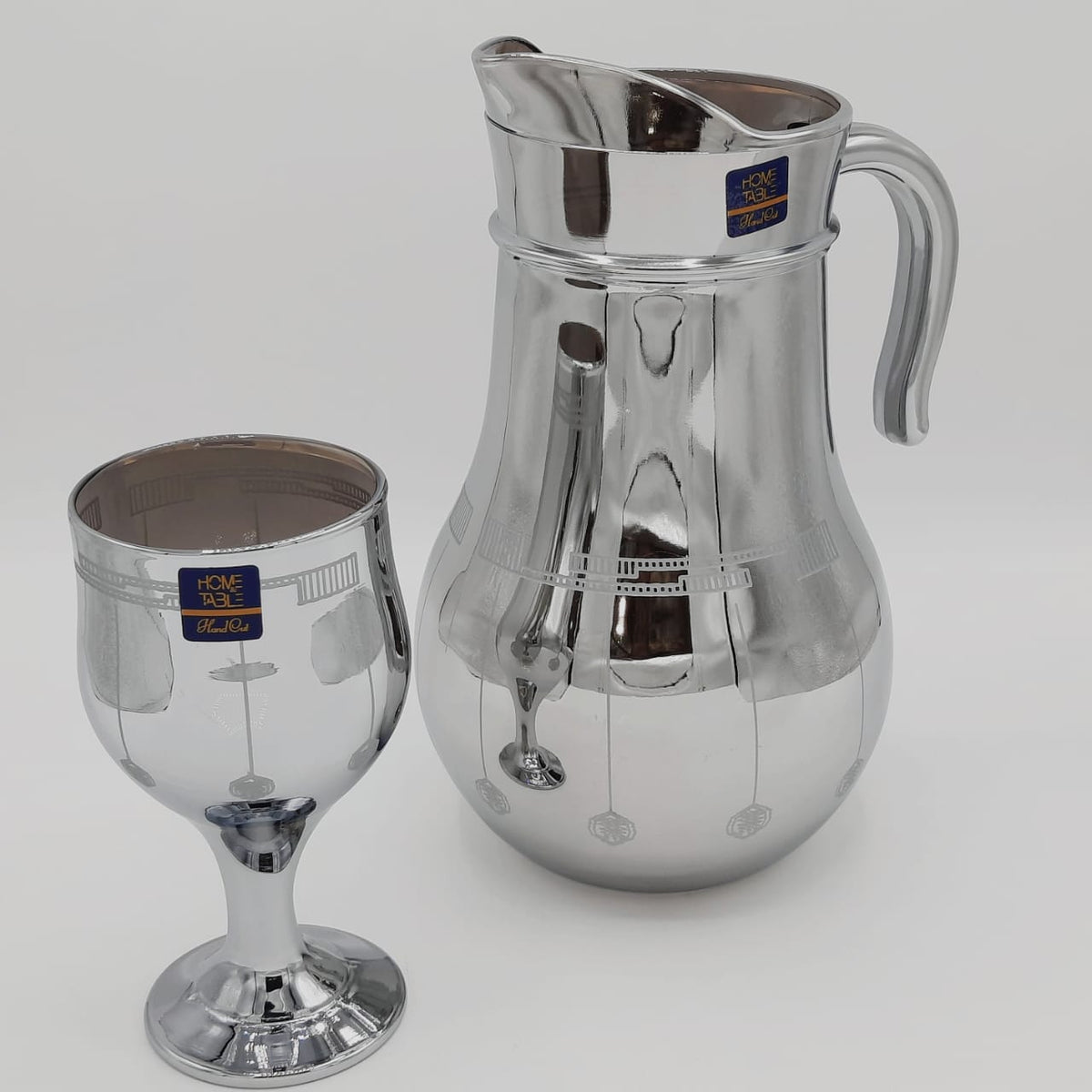 Unique Printed Nova Silver Wine Water Set