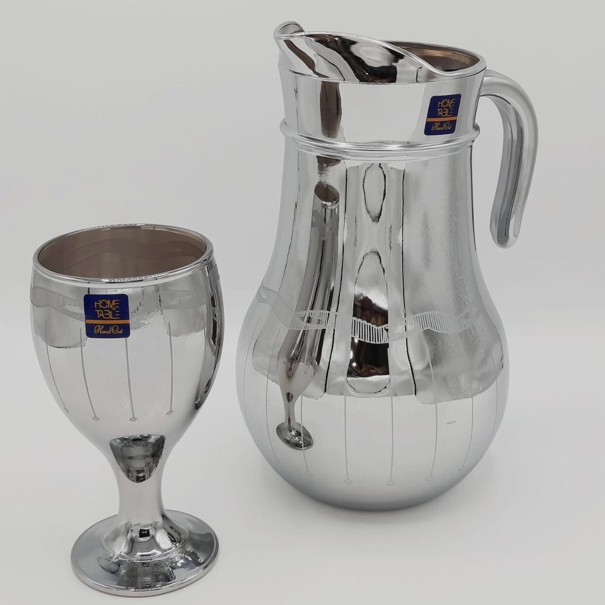 Drop Lining Printed Nova Silver Wine Water Set