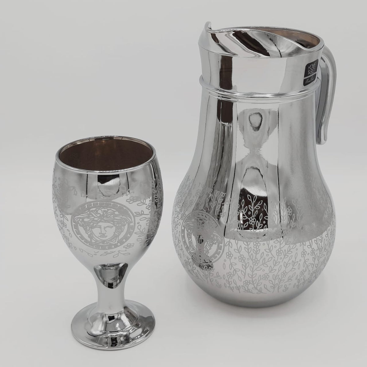 Small Leaves & Flowers Nova Silver Wine Water Set