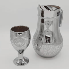 Small Leaves & Flowers Nova Silver Wine Water Set