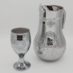 Leaves Printed Nova Silver Wine Water Set