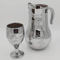 Tree Printed Nova Silver Wine Water Set