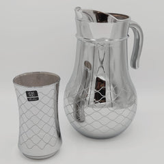 Wave Pattern Printed Silver Water Set