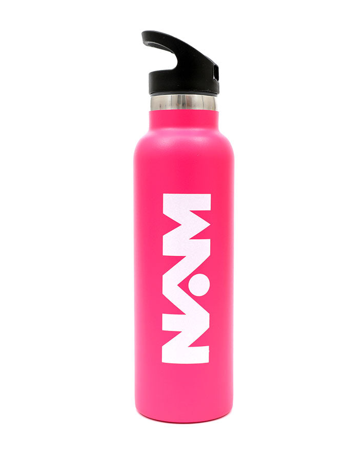 Bottle W/Straw Lid Metal Pink 600 ml