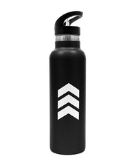 Bottle W/Straw Lid Metal Black 600 ml