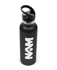 Bottle W/Straw Lid Metal Black 600 ml