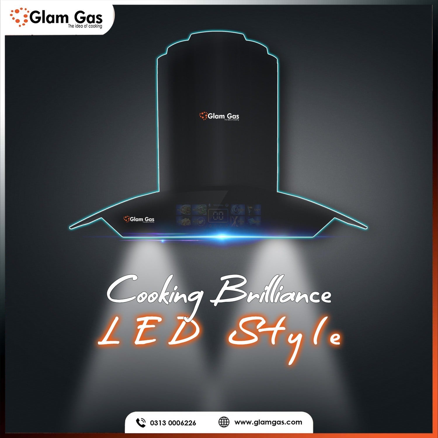 Glam Gas Range Hood Hi-Tech | Kitchen Exhaust Hood | in Pakistan Price