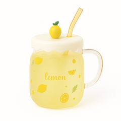 Fruit Mug – Transparent with Fun Fruit Design & Lid