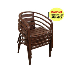 Aluminium Chair Chocolate Colour Stackable