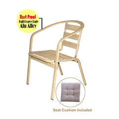 Lucky Home Aluminium Chair Oak Colour Stackable