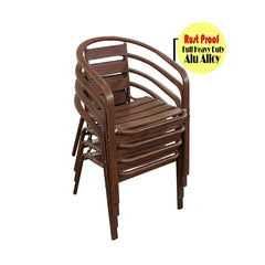 Lucky Home Aluminium Chairs 4 Pieces Chocolate Colour Chair