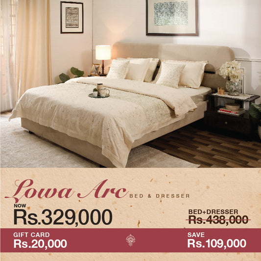 Lowa Arc Bedroom Set – Bed, Dresser & Rs 20,000 Gift Card