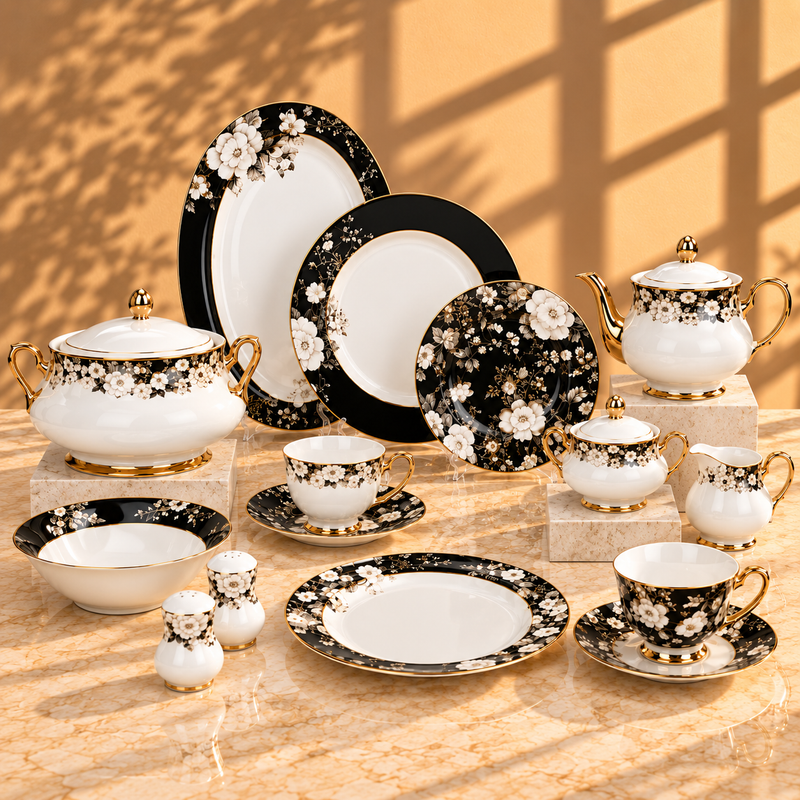 Elegant Dinner Set – 65 & 89 Pieces | Complete Dinnerware Set for Dining & Serving