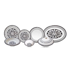 Gothic Grace Dinner Set – Bold Black Elegance with Ornate Detailing (22 / 30 / 43 PCS)