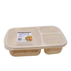1pc Meal-It Box Large – 3 Compartment Lunch Box with Lid (Green, Beige, Grey, Pink)