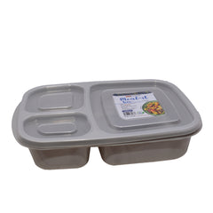 1pc Meal-It Box Large – 3 Compartment Lunch Box with Lid (Green, Beige, Grey, Pink)