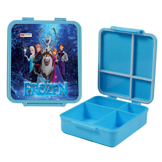 1pc Kids Munch Box – 4 Compartment Lunch Box with Cartoon Prints