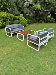 Lucky Home Nautilus 4 Seater Aluminium Outdoor Patio Sofa Set With Coffee Table