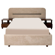 Lowa Arc King Size Bed with 2 Side Tables - Habitt
