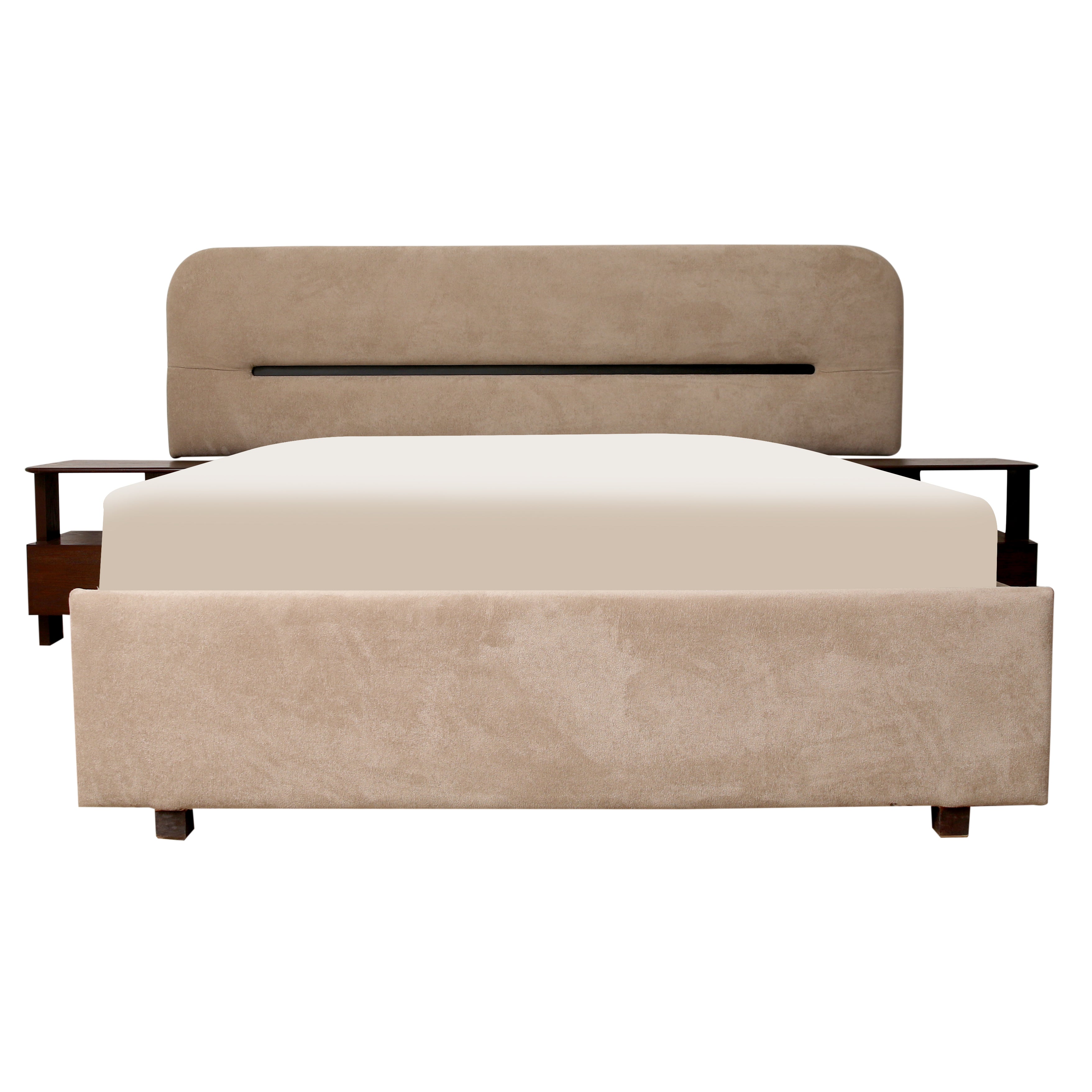 Lowa Arc King Size Bed with 2 Side Tables