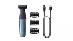 Philips BG3027/03 Bodygroom Series 3000 Showerproof Body & Groin Trimmer | 3 Comb Attachments, 60-Min Cordless Use