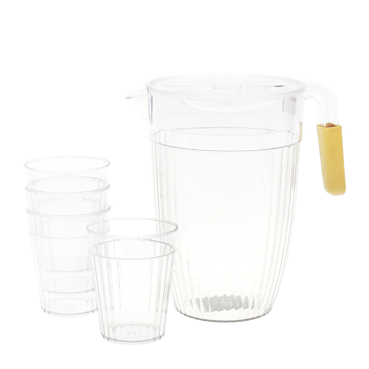 ACRYLIC JUICE JUG W/ 4 GLASSES