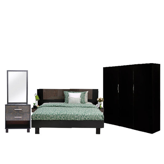 Novak - Bed, X Dresser & 3 Door wardrobe