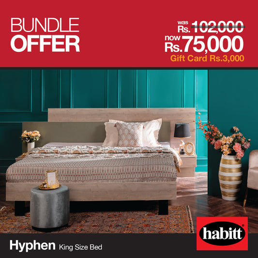 Hyphen Bed with 2 sides Drawers + Gift Card 3,000/- 1500