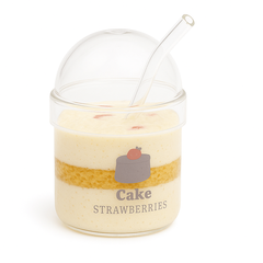 Soda Glass – Transparent with Dome Lid & Straw