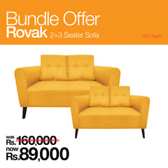 Rovak Sofa Set Bundle (3+2 seater) Yellow