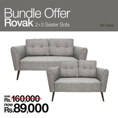 Rovak Sofa Set Bundle (3+2 seater) Grey