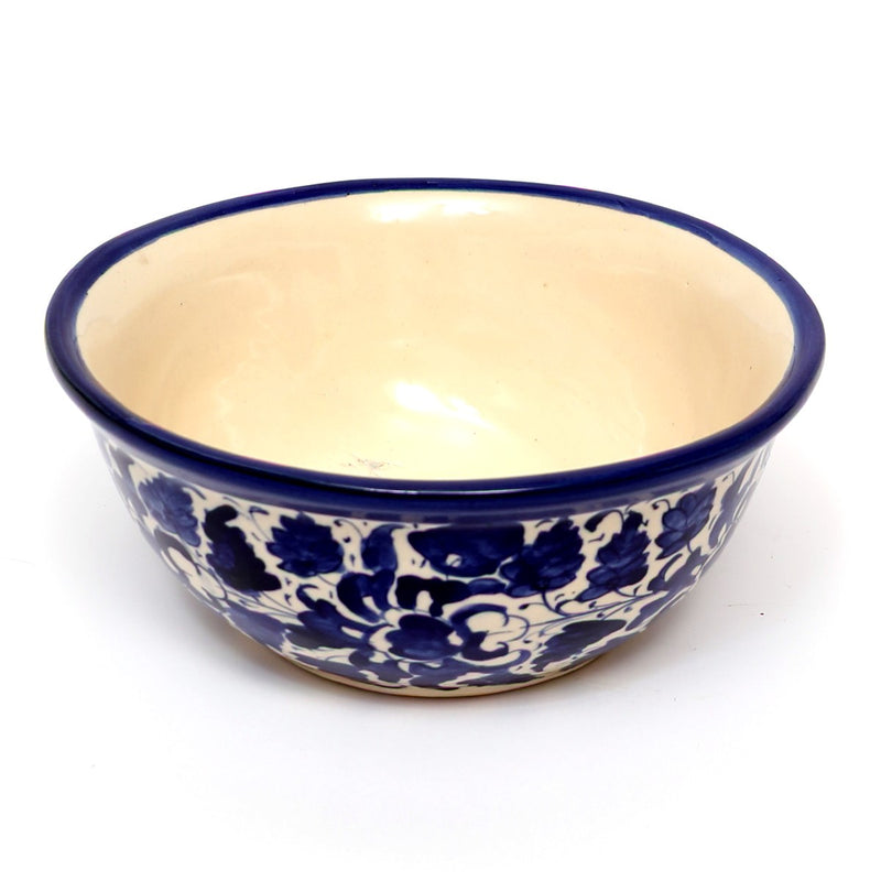 Blue Pottery Bowl Ceramic Multi Round - Habitt
