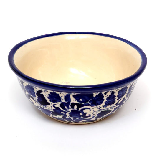 Blue Pottery Bowl Ceramic Multi Round - Habitt