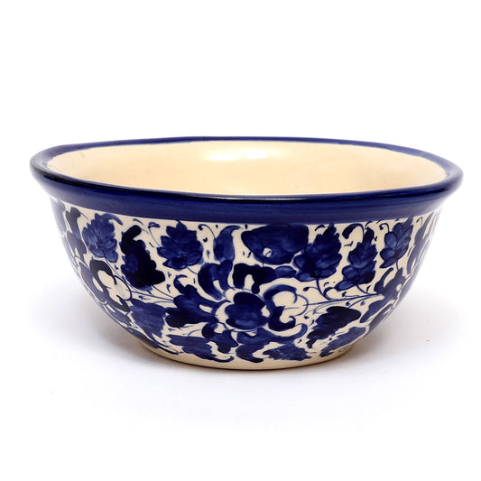 Blue Pottery Bowl Ceramic Multi Round - Habitt