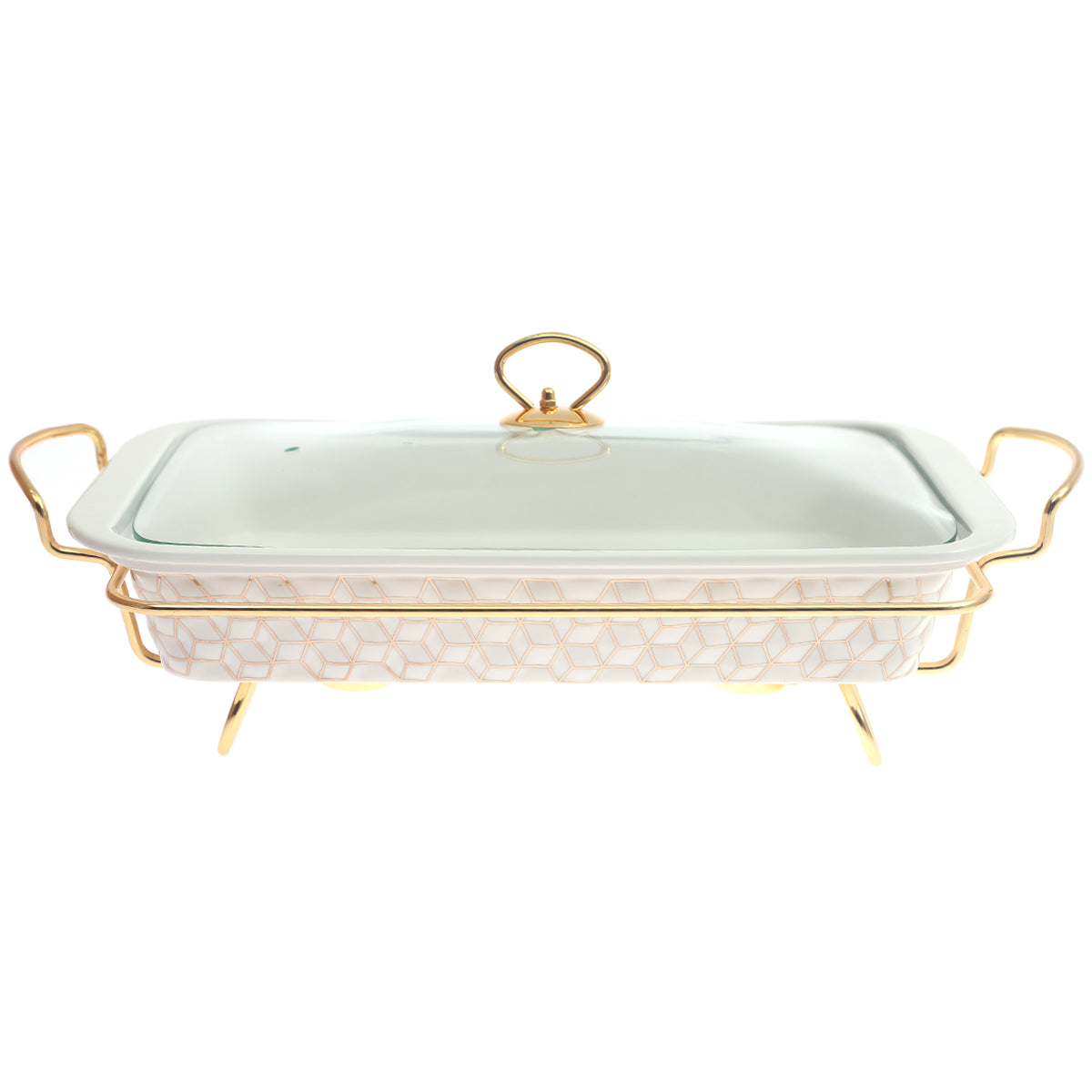 BR0148 16.5INCH RECT CASSEROLE + STAND