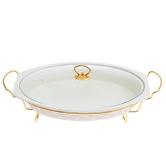 BR0150 17INCH OVAL CASSEROLE + STAND