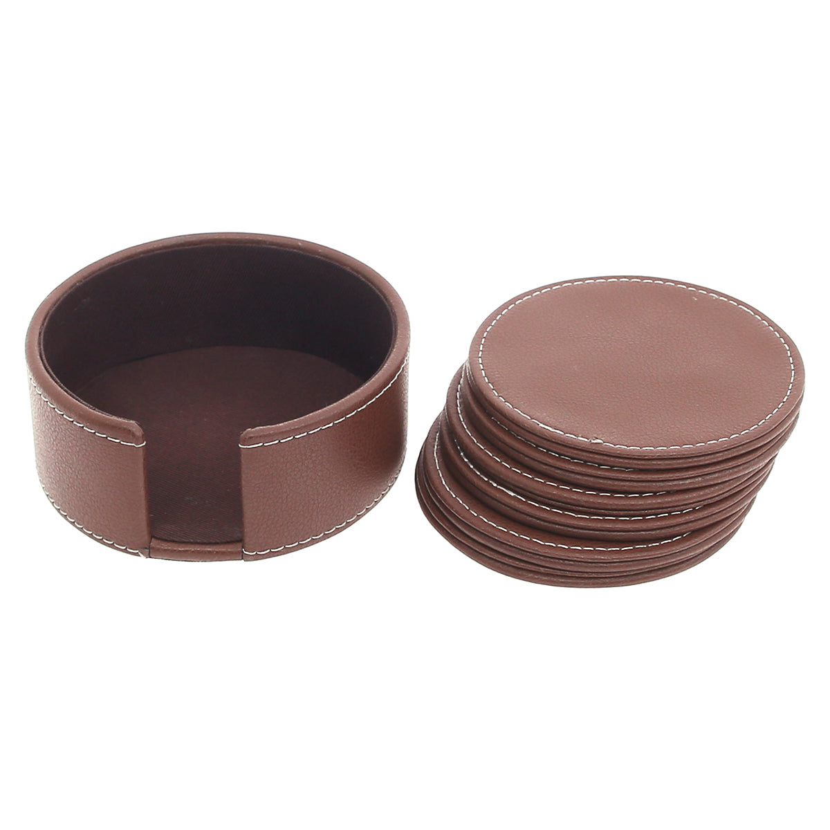 Round Leather Coasters (Brown)
