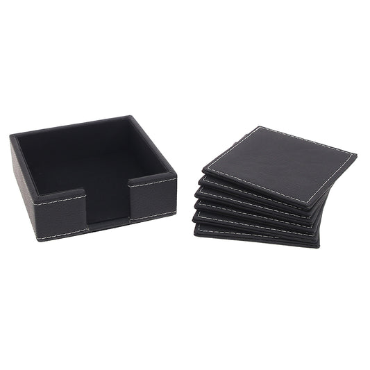 Leather Coasters (Black) - Habitt