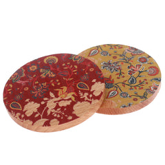 Floral Fiesta Red Coaster Set Of 2