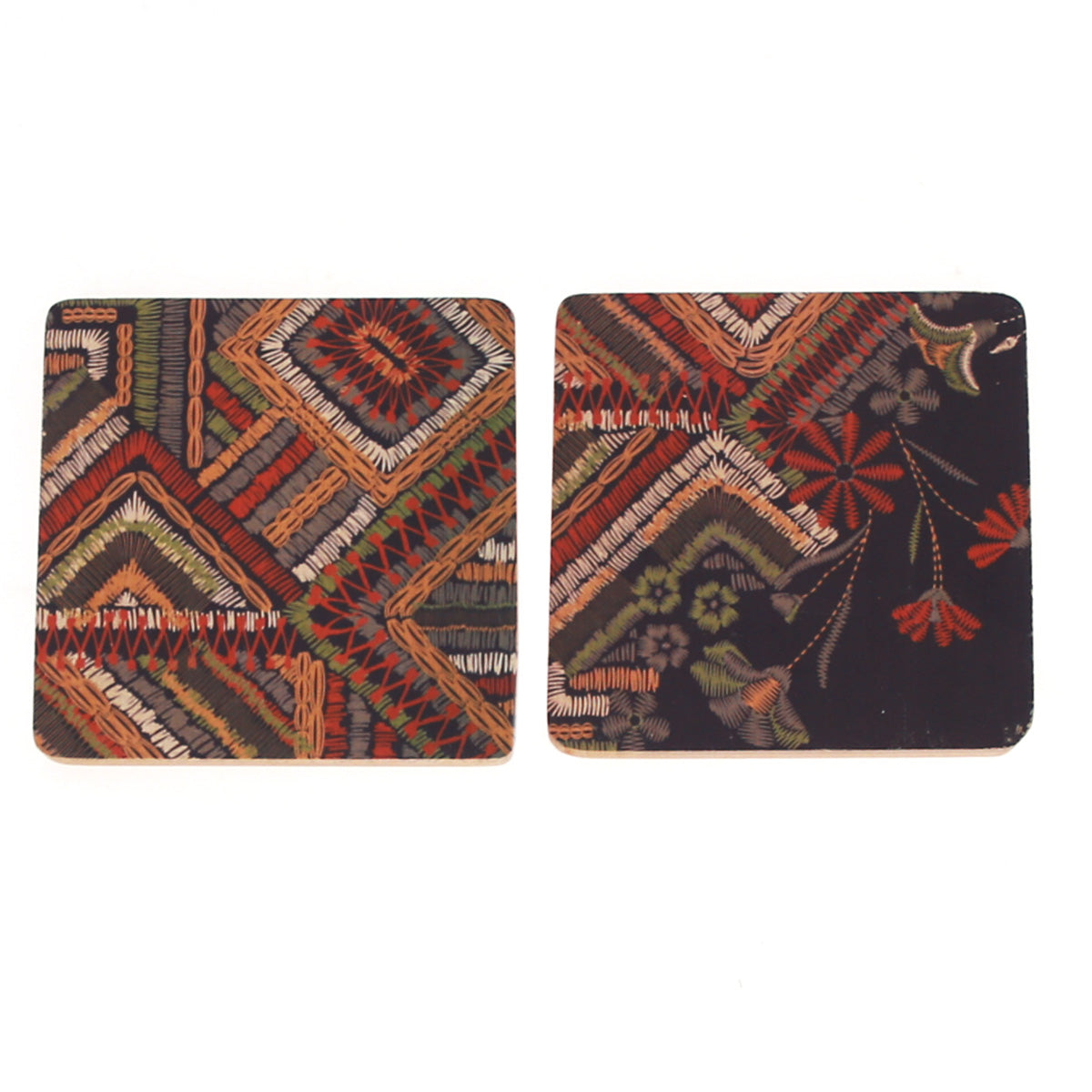 2Pcs Kashmiri Coaster Set Square